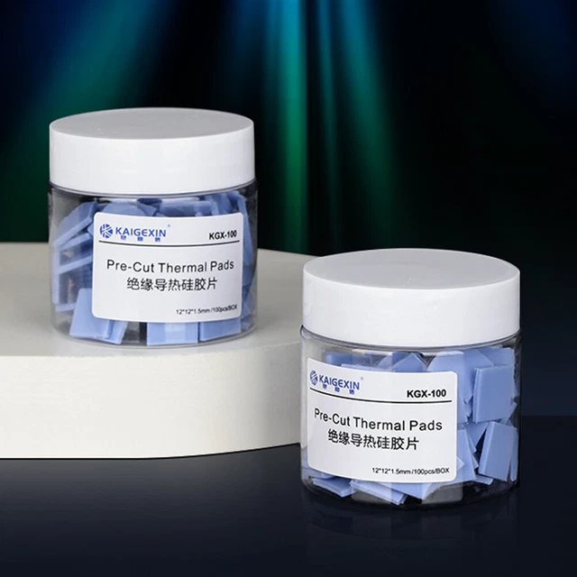 100 pz pad in silicone conduttivo resistente al calore 12x12x1,5 mm da utilizzare per riparazione CPU GPU