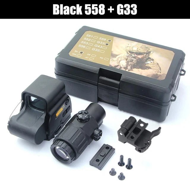558+G33 Magnifier QD Side copy Sight HHS holographic Red Green Dot Reflex USA