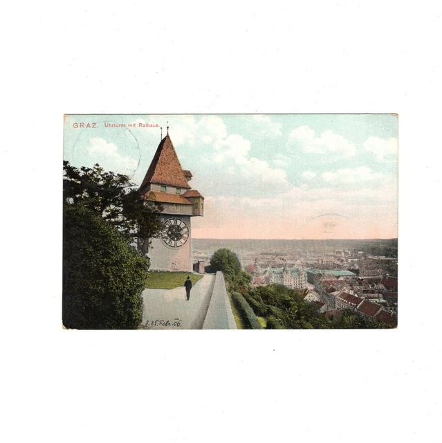 AK Ansichtskarte Graz / Uhrturm mit Rathaus - 1906
