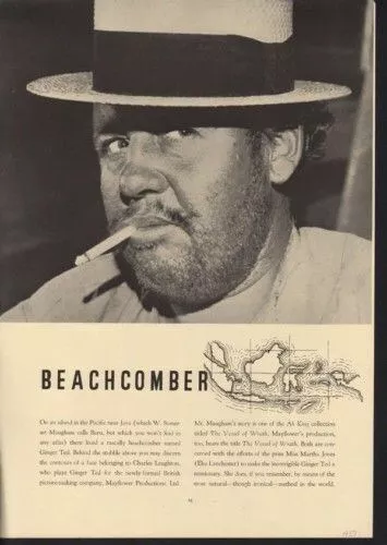 1937 Charles Laughton Beachcomber Ginger Ted Movie Actor Vessel Wrath 13602