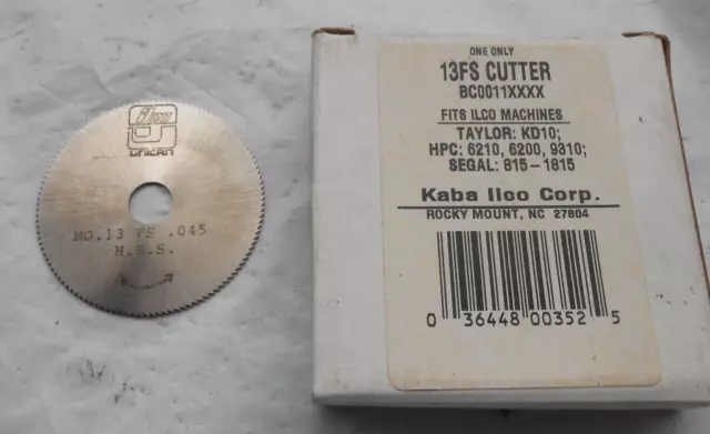 Kaba Ilco 13FS Cutter Blade For Ilco  Machine, Taylor, HPC and others