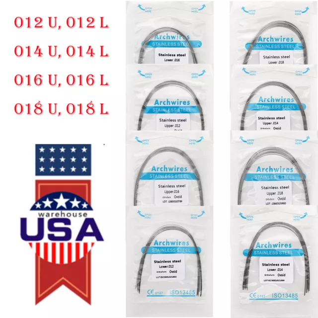 10Pcs/Pack Dental Orthodontic Stainless Steel Round Arch Wire Natural Form US