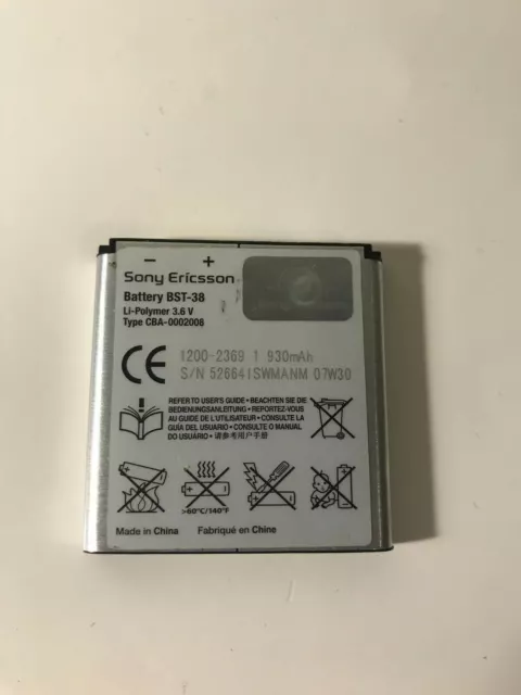 Sony Ericsson BST-38 Battery Original Genuine W995i W980i K770i C905 K850 C902