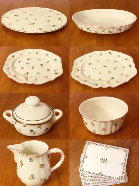 Villeroy & Boch Petite Fleur CHOICE: Platter/Soufflé/Baker/Pot/Cake Plate/Mats