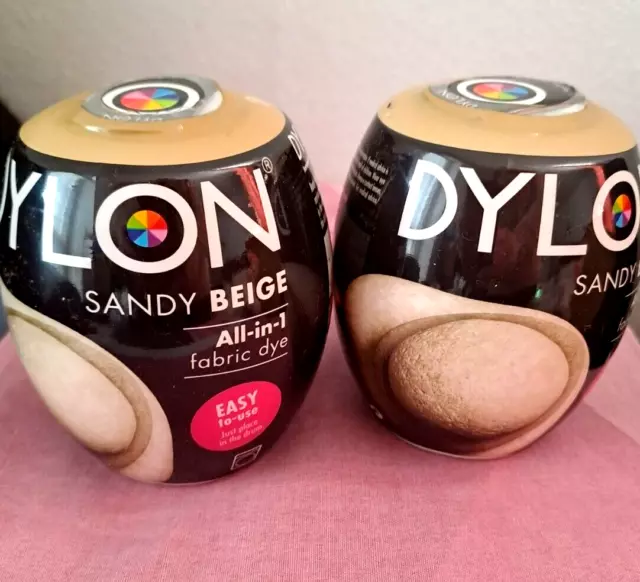 2 vainas de tinte para lavadora de dilon color arena beige 350 g cada una nueva sellada