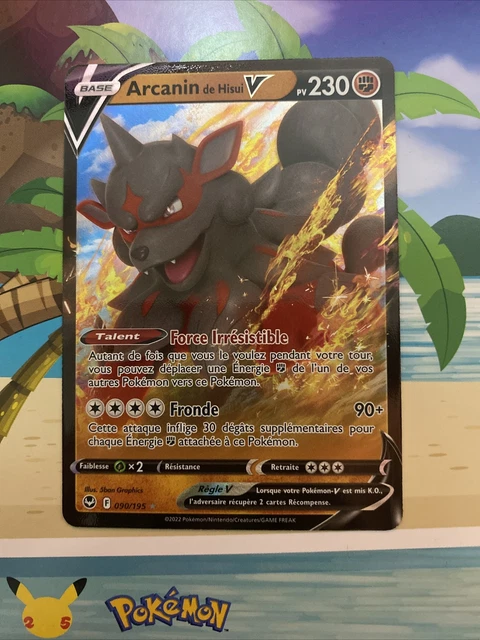 Carte Pokémon Arcanin De Hisui V Ultra Rare 090/195 - Eb12 Tempête Argentée Neuf
