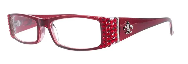 The French, (Bling) (Fleur De Lis) Women Reading Glasses W (Light Siam) European 3