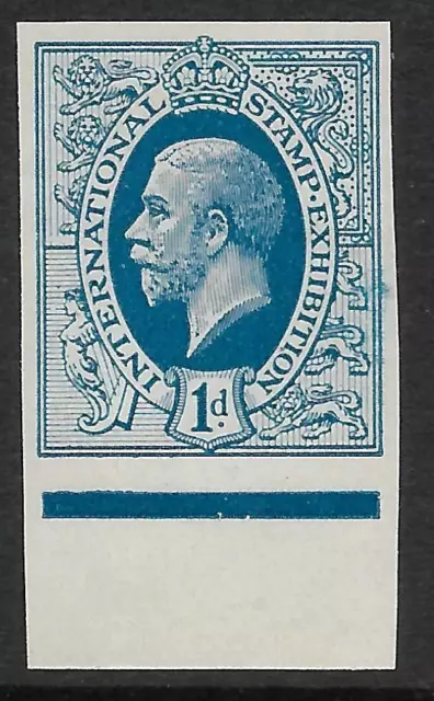 1912 1d George V blau Imperf Internationale Briefmarkenausstellung Aschenputtel postfrisch