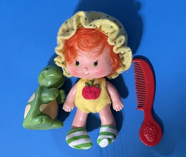Vintage 80’s Strawberry Shortcake APPLE DUMPLING Doll Pet TEA TIME Turtle KENNER