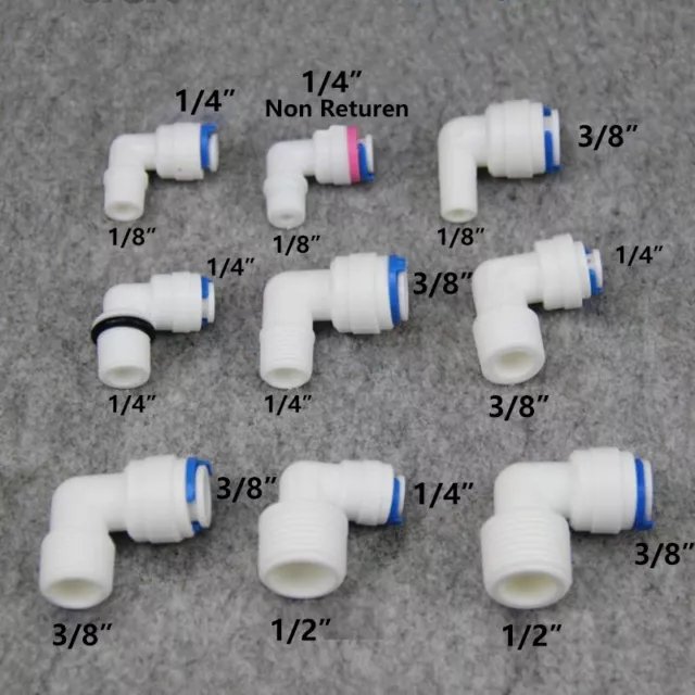 PE 90 Elbow Push in Fitting Male Thread Connector Water Dispenser Purifier