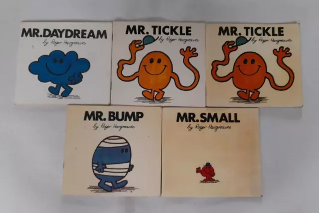 MR MEN Vintage Children's Book Bundle x 5 (1970's-1980's Era)