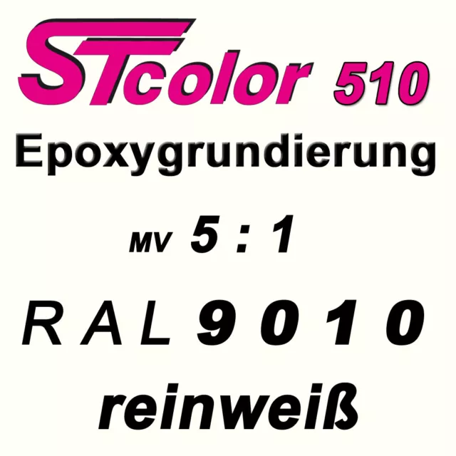 1,2 kg STC 2K EP Grundierung Epoxy 5:1 RAL 9010 reinweiß Set inkl. Härter