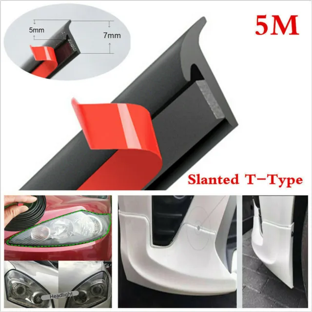 5M T-Shape Car Door Rubber Seal Strip Hood Trunk Edge Moulding Weatherstrip Trim