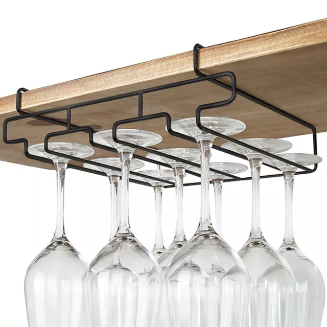 Stainless Steel Wine Glass Rack Holder Hanger Hanging Bar Storage Drying Rack