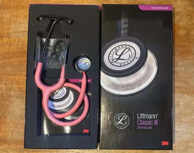 Littmann Classic III Stethoscope 5962 Pink Tube - mirror (We can engrave for £6)