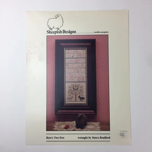 HERE'S TWO EWE SAMPLER - CROSS STITCH CHART-SHEEPISH DESIGNS Bradford