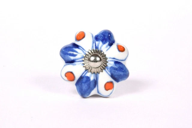 Céramique Floral Porte Boutons Armoire Tiroir Armoire Penderie Tirer Poignée 2