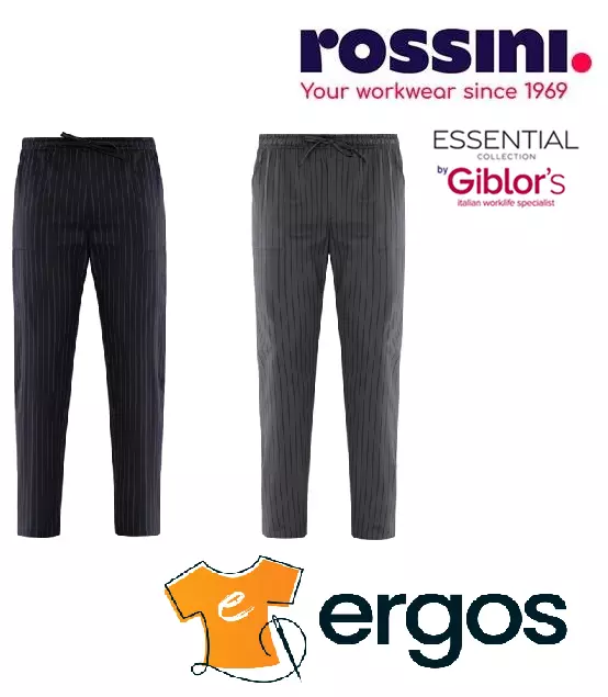 GIBLOR'S Pantalone ENRICO Rigato Chef Cuoco Cucina Cameriere Pub Q8PX0109