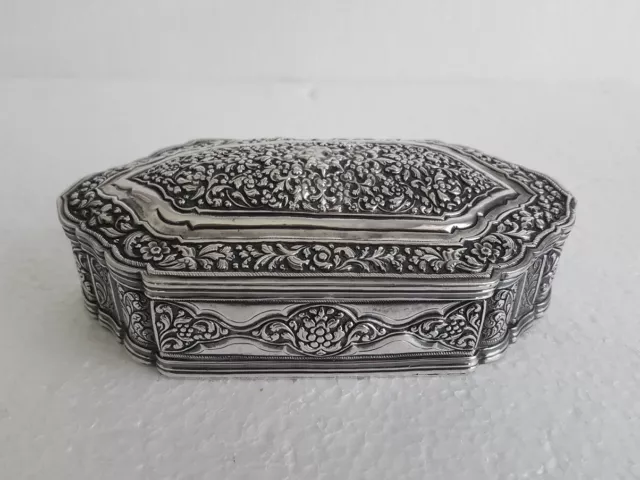 Antique Indian Silver Box Cutch (Kutch) Silver Work Asian Circa 1880