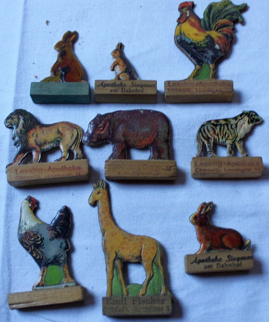 Alte Werbefigur Tiere Apotheke Siegmar Chemnitz von ca. 1930