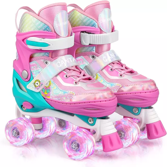 Roller Skates for Kids Girls Boys 4 Size Adjustable Kids Roller Skates with Whee