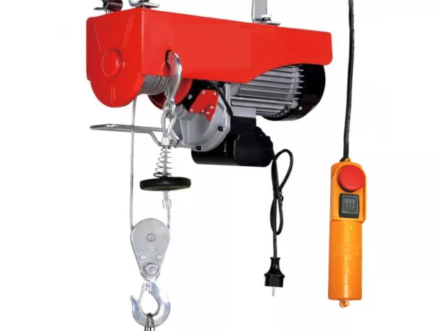 Treuil Palan Electrique Levage A Cable 220V 500 / 1000Kg 1300W + Telecommande