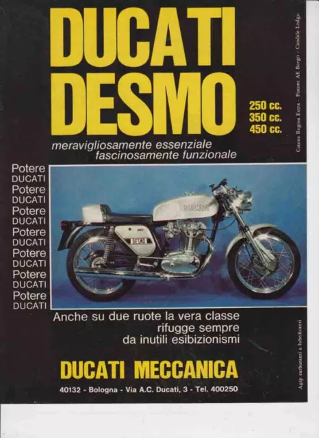 Pubblicita'  Advertising-Moto Ducati Desmo 1972-Maximoto Motoitaliane Epoca