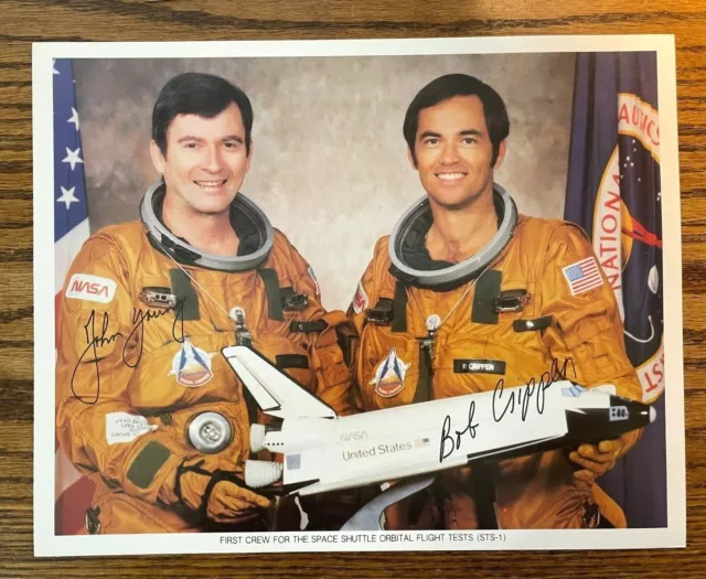 NASA Shuttle Columbia STS-1 Young Crippen autopen signed Lithograph Print