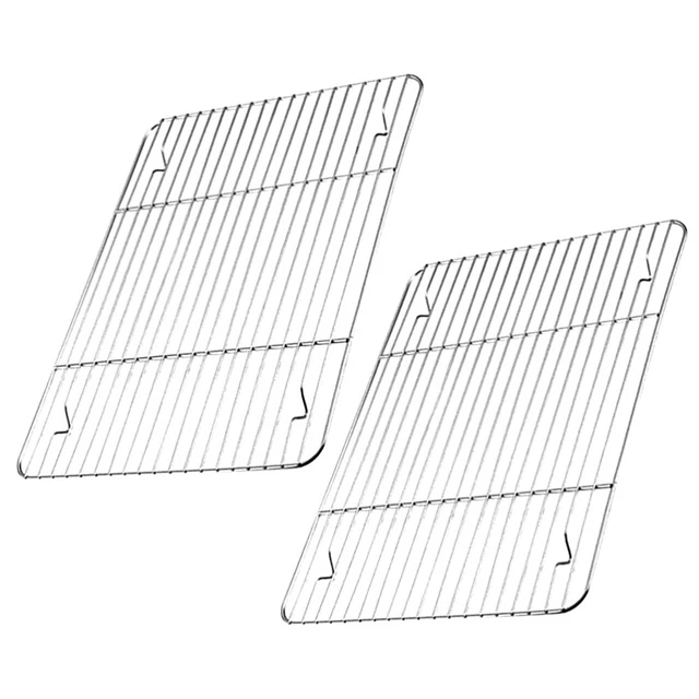 2 piezas soporte de refrigeración interruptor de vapor de acero inoxidable estantes de cocción para freidora de aire de cocción