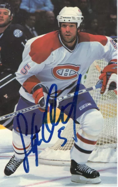 Stephane Quintal Montreal Canadiens Autographed 3.5x5.5" Postcard
