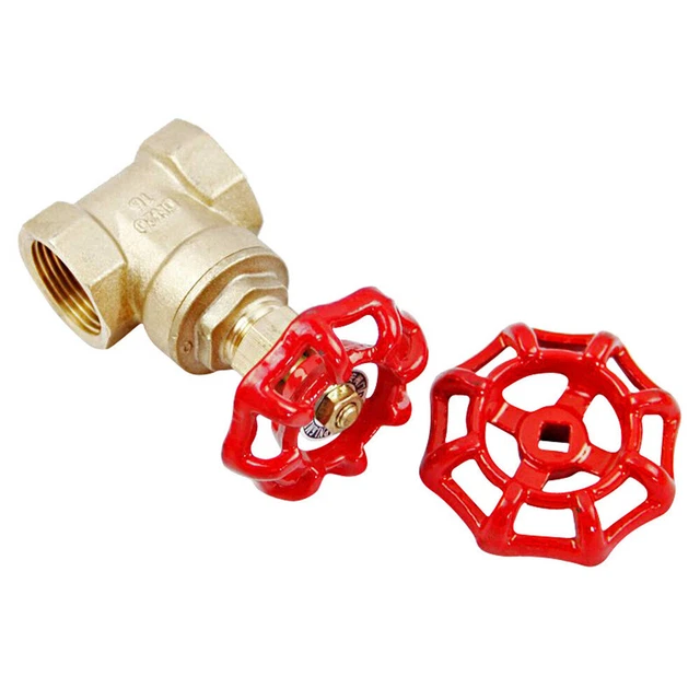 Valvola in ferro rosso valvola cancello ruota manuale valore di intercettazione tubo acqua decorativo 6*6 mm