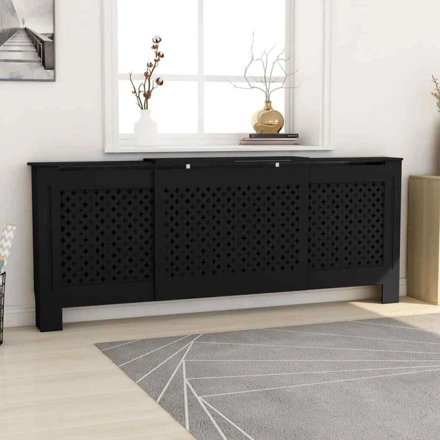 Vidaxl Copertura per Radiatore Nera in MDF 205 cm