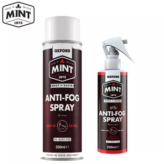 Oxford Mint Anti-Fog Motorcycle Helmet Visor Spray Motorbike Anti Fog 250ml