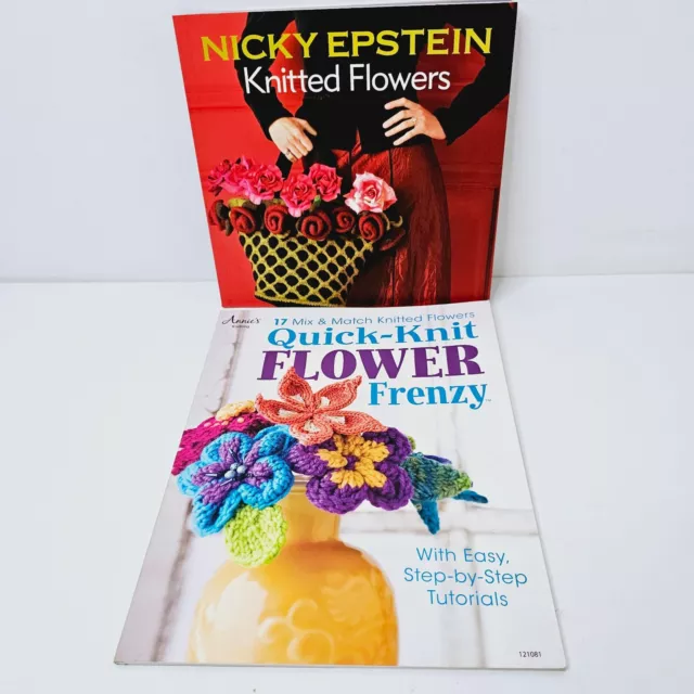 Knitted Flowers Nicky Epstein Quick-Knit Flower Frenzy x 2 Books