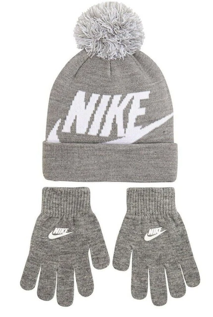 Cappello e guanti Nike bambini grigio originale Nike elegante berretto da neve set età 10-14
