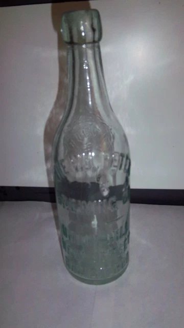 Wm PETER BREWING CO Vintage EMBOSSED BEER BOTTLE Good Cond UNION HILL NEW JERSEY