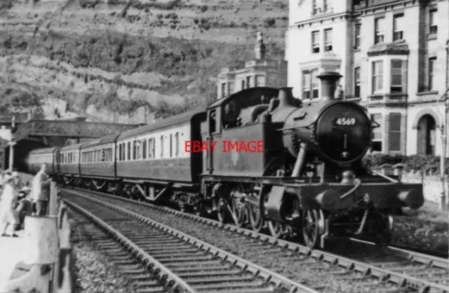 Photo  Gwr 45Xx No 4569 1954 At Dawlish Railway Station Up Local