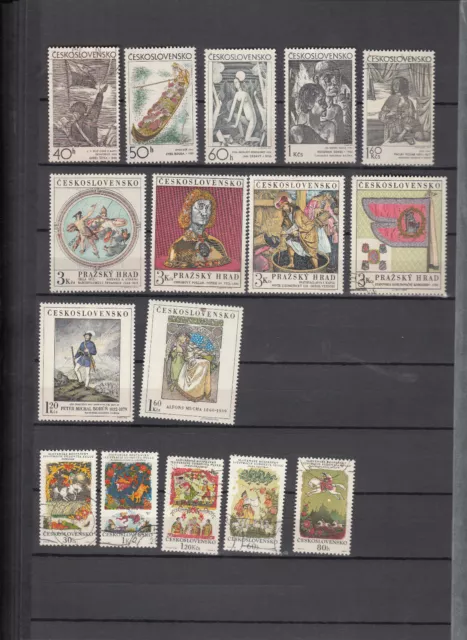 Czechoslovakia Postage stamp Collection rare art pictorals 1893 1892 1792 1793