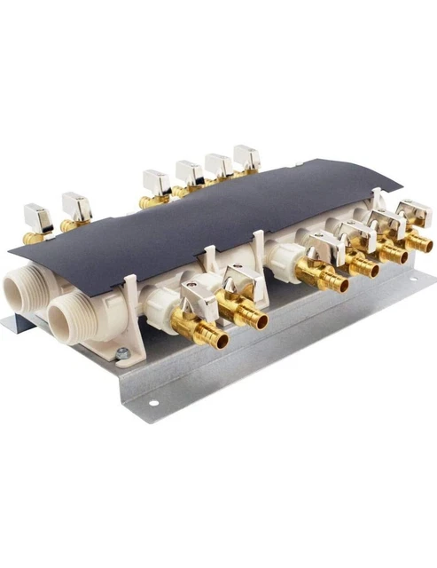 Apollo 12 Port Brass Valves PEX Manifold 6907912CP with shut/off valves