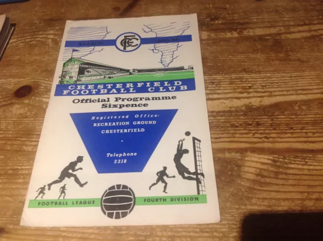 Chesterfield v Tranmere Rovers football programme 8/4/66