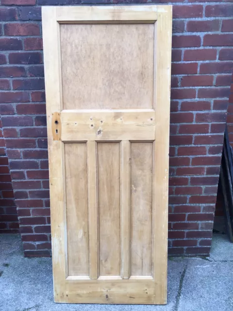 Reclaimed period 1 over 3 large pine door 43mm thick circa 1930