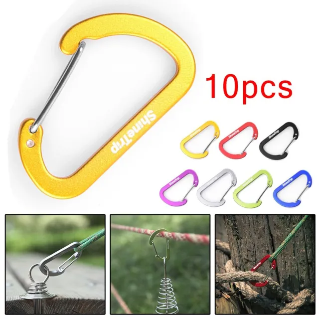Multifunctional D Shaped Buckle Clips 10Pcs for Fishing and Backpacking