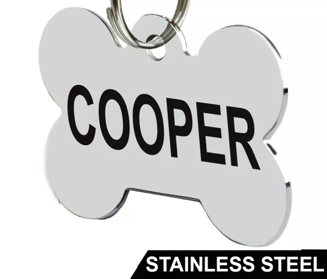 Stainless Steel Pet ID Tags, Dog Tags Personalized (Bone)