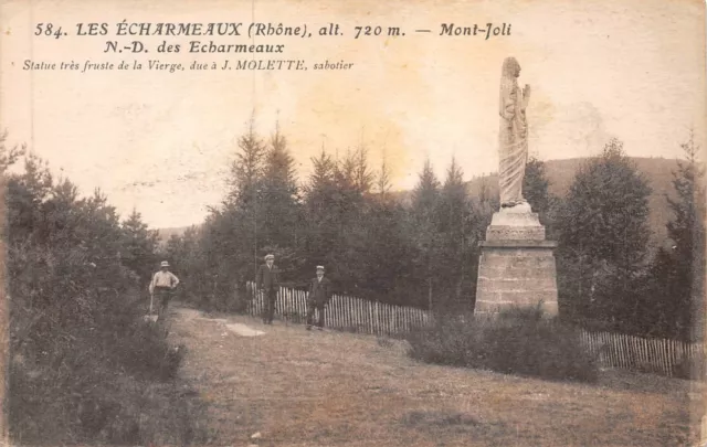 CPA les écharmeaux Mont-Joli statue très fruste de la Vierge (130009)