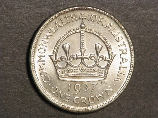 AUSTRALIA 1937 Crown Silver Unc