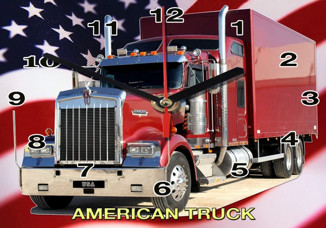 HORLOGE MURALE, CAMION KENWORTH, TRUCK USA-02M