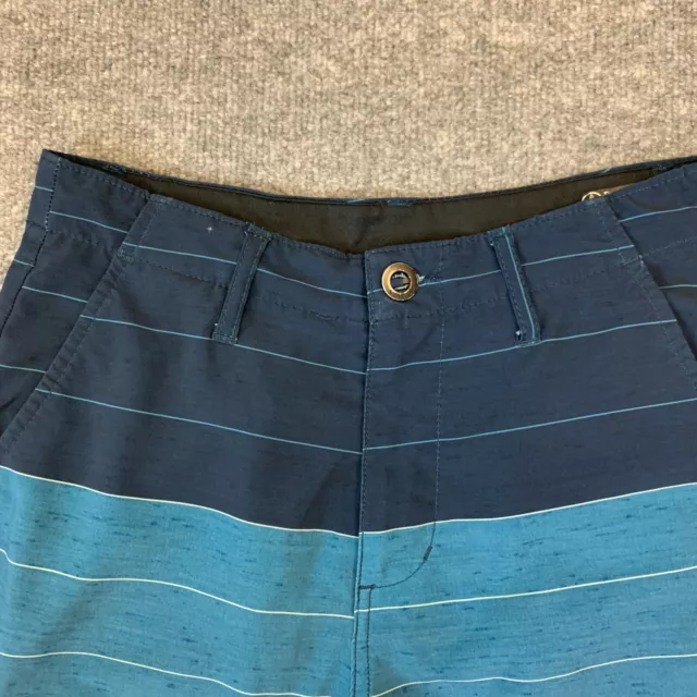 Volcom Hybrid Shorts Big Boys Youth 28 Blue Striped Frickin V4S Mixed Surf Turf 3