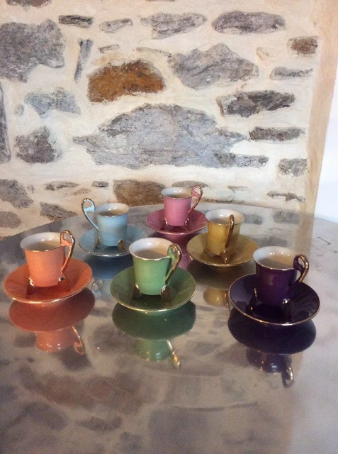 Service à café genevieve lethu. Porcelaine de Limoges.. Vintage
