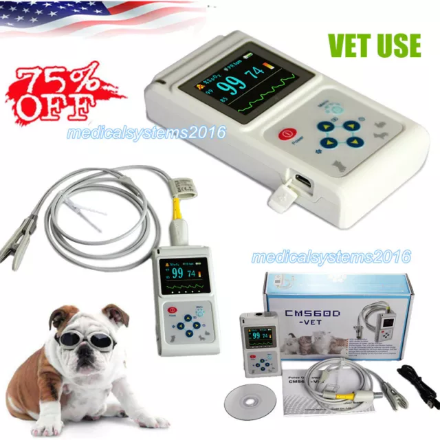 Veterinary Pulse Oximeter Handheld SPO2 PR Monitor Tongue Probe+SW CONTEC CMS60D