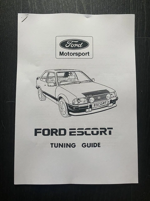 Ford Style Guide RARE FORD ESCORT Mk3 Rs1600i Motorsport Tuning Guide Owners Manual ...